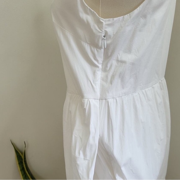 J.CREW White Sleeveless Poplin Tiered Midi Dress Size 6 - Picture 9 of 9
